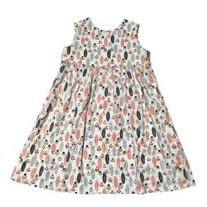 NWT Lilybuds Tutto Bambino Handmade Peach & Gray Sundress Size 4/5